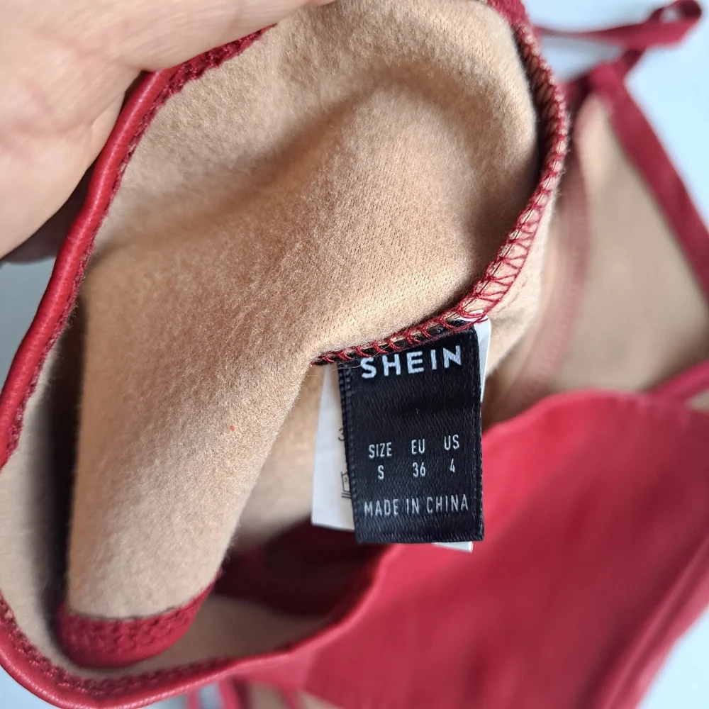 SHEIN Red Faux Leather Top - Picture 5 of 5